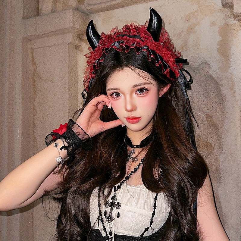 Japanese Gothic Lace Bow Headb - đánh giá và giá Cosplay Prop Bow