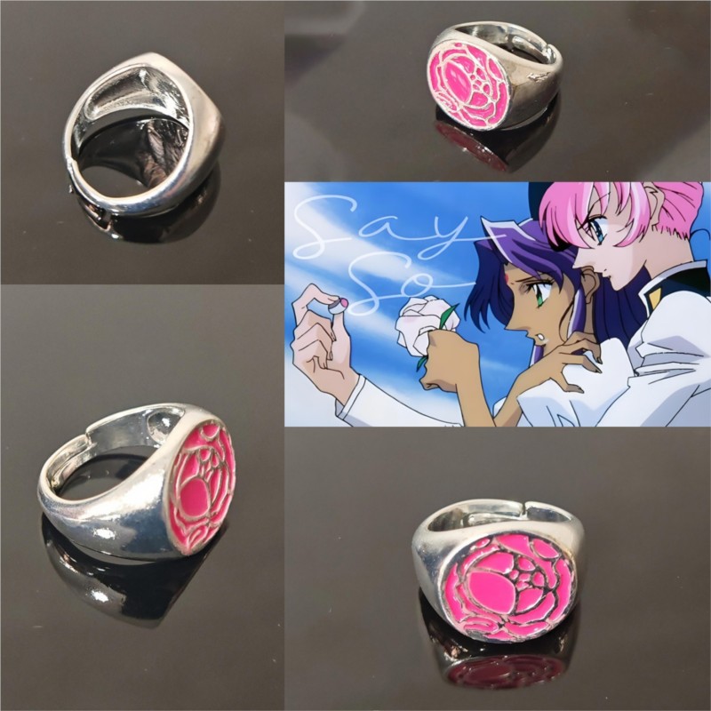 Pink Rose Ring Tenjou Utena Re - đánh giá và giá Cosplay Prop Diy