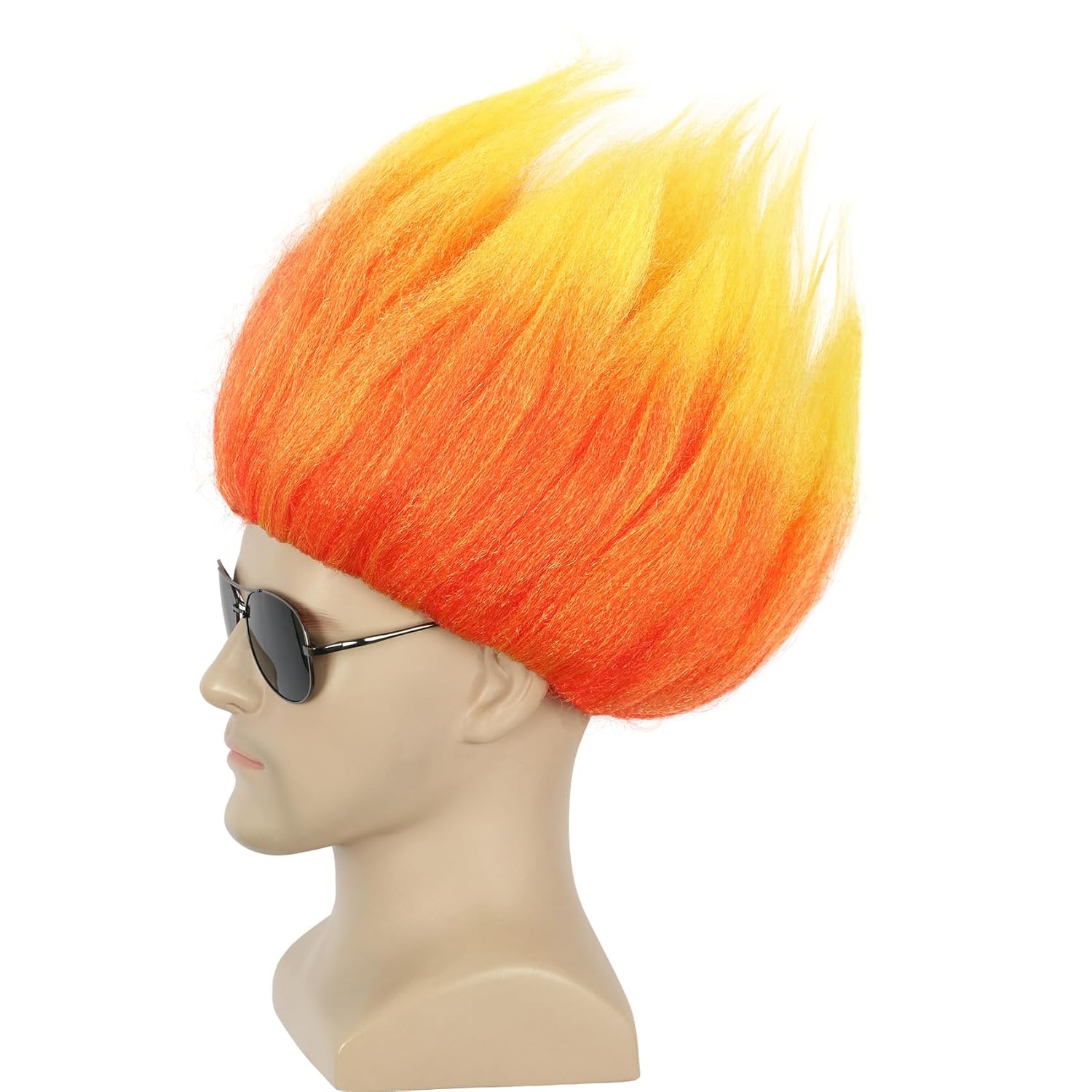 Short Orange Wig Spiky Anime W - đánh giá và giá Cosplay Flame Prop