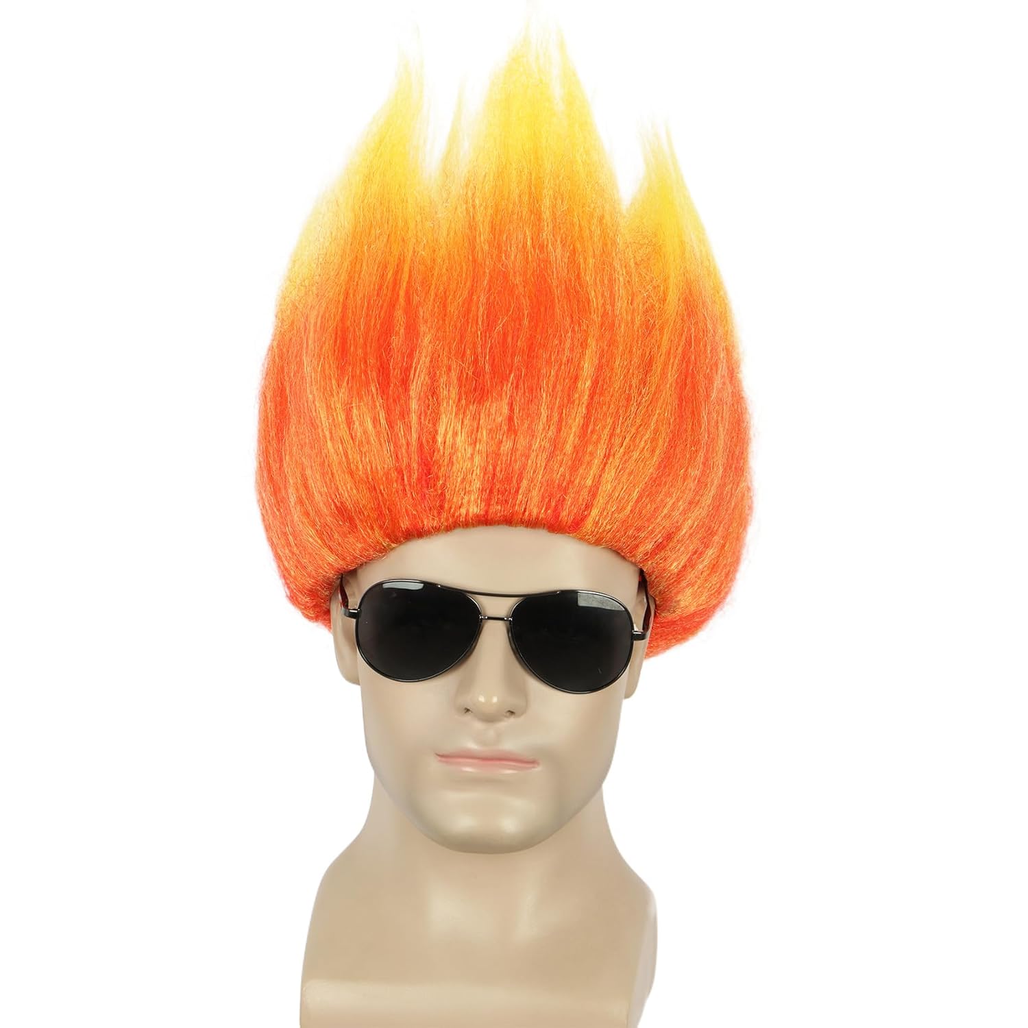 Short Orange Wig Spiky Anime W - đánh giá và giá Cosplay Flame Prop