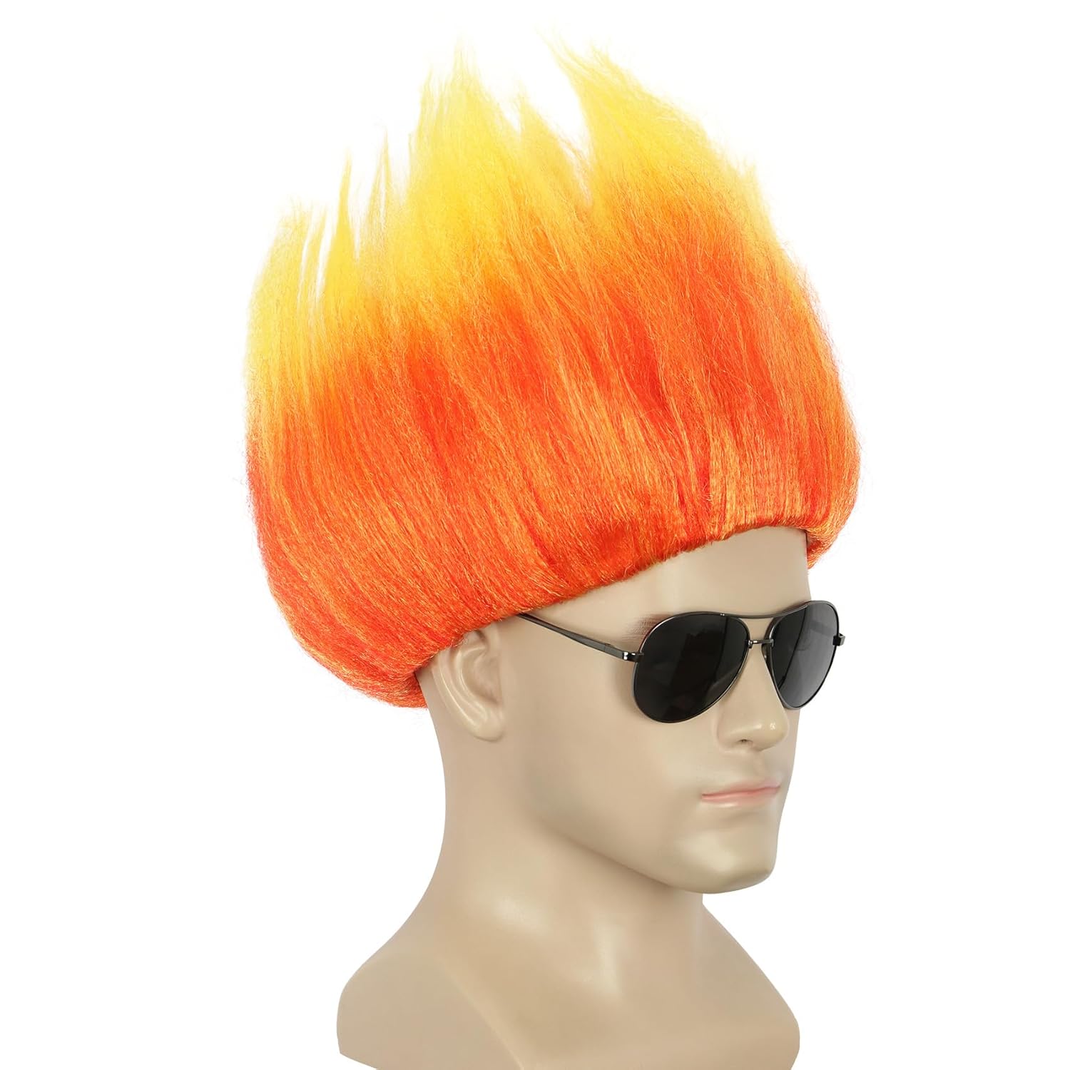 Short Orange Wig Spiky Anime W - đánh giá và giá Cosplay Flame Prop