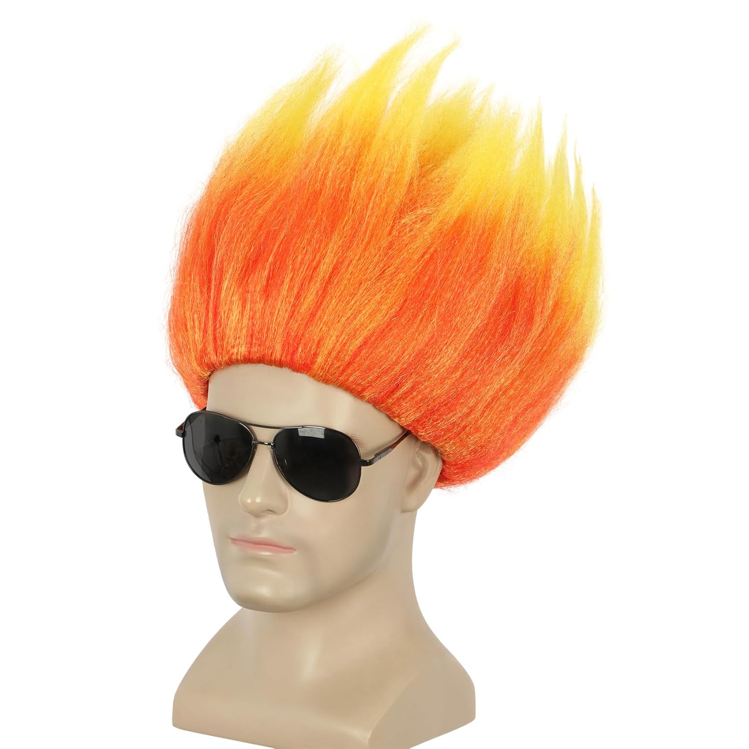 Short Orange Wig Spiky Anime W - đánh giá và giá Cosplay Flame Prop